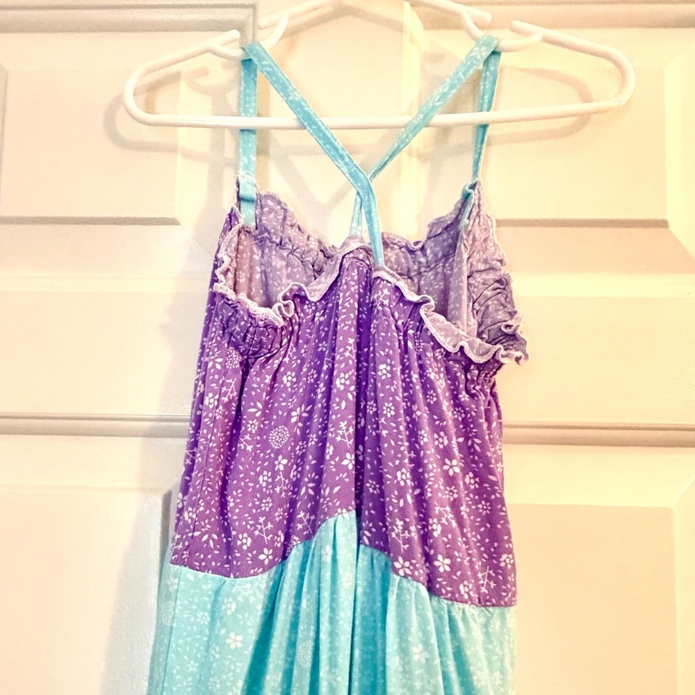 Design History Turquoise and Lavender Layered Maxi Dress Girls Size 5 - Picture 4 of 7
